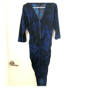 BCBG dress blue sapphire and black. Large